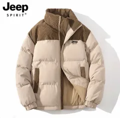 【在庫限り】JEEP SPIRIT ジープ 正規品 ダウンジャケット メンズ レディース 兼用 ユニセックス プレゼント  防寒 軽量 厚手 冬服 アウター ダウンコート ブラウン  高品質 おしゃれ 冬の定番