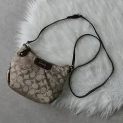 コーチ シグネチャー キャンバス ショルダーバッグ ポシェット ベージュ
