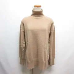 スピック&スパン Spick&Span 美品 カシミヤ タートルネック ニット プルオーバー セーター F ベージュ サイドスリット