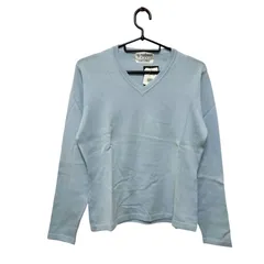 【美品】】【タグ付き】NEWYORKER ニューヨーカー ニットセーター 長袖 ブルー Mサイズ B12