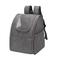 SMALY 小型 犬 猫 折りたたみ ペットキャリー リュック グレー 耐荷重6.5kg キャリー バッグ メッシュ うさぎ 0