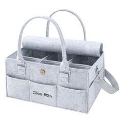 Large Capacity Diaper Storage Bag with Detachable Handle, Foldable Diaper Storage Box, Baby Storage Basket with Lid, Car Travel Storage Bag, Small Organizer, Lightweight, Baby Supplies Storage, Baby Care Supplies Storage, Baby Prep, Baby Gift (1
