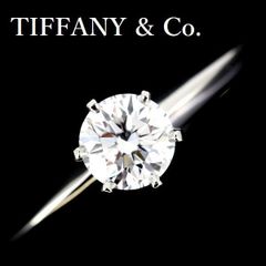 鑑定書付 ティファニーソリティア プラチナダイヤモンドピアス計0.42ct