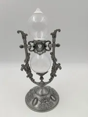 【K-1706】砂時計 アンティーク インテリア 家具 装飾 15分 メタル ヴィンテージ レトロ ヨーロッパ風 ギフト プレゼント 銀色