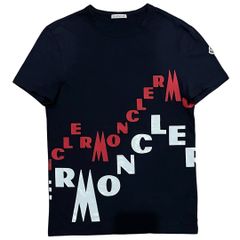 極美品］モンクレール ロゴプリントTシャツ ダークネイビー S - メルカリ