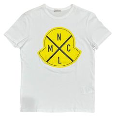 美品☆ モンクレール イエロープリント Tシャツ ホワイト 国内正規品 