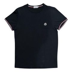 極美品】MONCLER ワンポイントロゴ ワッペンTシャツ 24SSブラックL