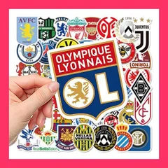 【スタッフおすすめ！】サッカーステッカー セット50枚 サッカーチームシール サッカークラブ防水ブランド ステッカー おしゃれ 防水ステッカーDIYスノーボード スーツケース ギター 車 自転車 水筒 スケートボード バイク ヘルメット パ