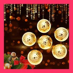 【スタッフおすすめ！】MUXSAM 6個入り ゴルフ練習ボール パター練習球 ゴルフボール 非公認球 ゴールド 金箔 賞品 ギフト