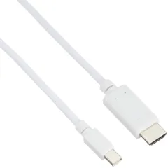 エレコム Mini DisplayPort (オス) - HDMI (オス) 変換ケーブル 2m ホワイト AD-MDPHDMI20WH [2.0m]