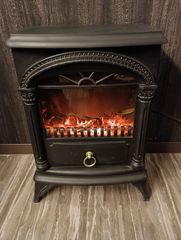 【K-1711】ニトリ NITORI 暖炉ヒーター NTL1200K14 オシャレ 電気ヒーター NITORI/ニトリ購入 暖炉ヒーター NTL1200K14 電気ファンヒーター 電気ストーブ ブラック 鋳物風 600W/1200W切替 動作確認済み