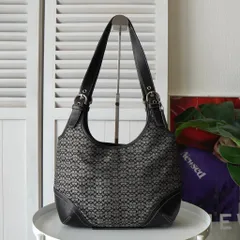 コーチ シグネチャー キャンバス トートバッグ ハンドバッグ ネイビー