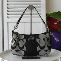 コーチ シグネチャー キャンバス ハンドバッグ ワンショルダーバッグ ブラック F17439