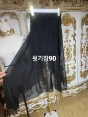 ブラック シフォン ロング アシンメトリー スカート 後ろ丈 90