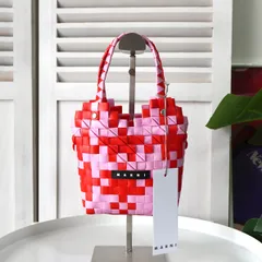 【値下げ】MARNI マルニ ロゴ トートバッグ PVC レッド 保存袋タグ付き 値下げ】MARNI マルニ ロゴ トートバッグ PVC レッド 保存袋タグ付き