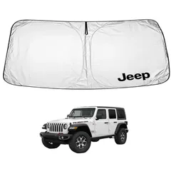 KOKATO ジープ ラングラー JL 2018年11月- 車種専用設計 サンシェード 車 フロント さんしぇーど 暑さ対策 日除け 遮熱 遮光 uvカット 紫外線遮蔽 折り畳み式 収納ポーチ付き 取付簡単 保護パーツ 1