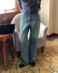 メリーアラウンド オリジナル商品 クラウド ラフ ワイド デニムパンツ #M