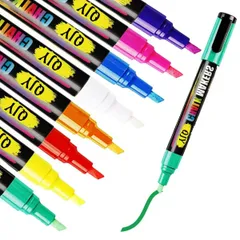 新品 QJY ホワイトボードマーカー 8本セット 水性 液体チョークマーカー 太字6mm可逆チゼルチップ プロ仕様 消しやすい マルチカラー 看板・窓・ガラス 黒板用 学校 オフィス 家庭用 業務用 POP オフィス