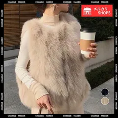 ファーベスト レディース フェイクファー ベスト ジレ ノーカラー ボアベスト ノースリーブ アウター 防寒 暖かい ポケット付き 体型カバー きれいめ 秋冬 韓国風 CH90XYHM-001