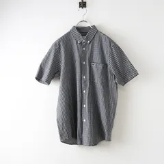 メンズ ラコステ LACOSTE クールマックス ブレンド ジャガード ボタンダウン 半袖 チェックシャツ M ブラックホワイト【2400014668926】のサムネイル