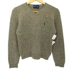 ラルフローレン RALPH LAUREN 90S ポニー刺繍 Vネック ウールニットセーター レディース import:L
