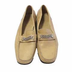 BALLY バリー DARBA レザー チェーン ローファー シューズ ベージュ サイズ24cm 3095222C レディース 【中古】