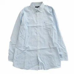 BURBERRY LONDON バーバリーロンドン ストライプ柄 ボタンダウンシャツ トップス 長袖 ライトブルー サイズL メンズ 【中古】