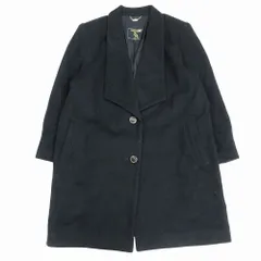 Vintage ヴィンテージ カシミア混 ウール コート ジャケット ロング丈 アウター サイズ9AR ブラック 黒 レディース 【中古】