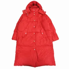JUNKO SHIMADA ジュンコシマダ ダウン コート ジャケット ロング丈 フード付き アウター サイズ9 レッド 赤 レディース 【中古】