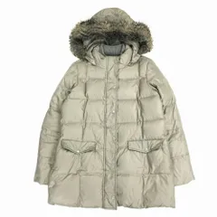 Gap ギャップ ダウン ジャケット コート ブルゾン フェイクファー フード付き アウター サイズS ベージュ レディース 【中古】