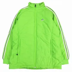 90s adidas アディダス ロゴ ブルゾン 中綿 ジャケット コート ライン ジャンパー アウター サイズL グリーン 緑 レディース 【中古】