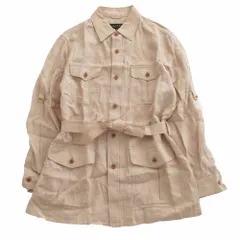 LANVIN COLLECTION ランバンコレクション リネン100% ロングシャツ コート ベージュ サイズXL メンズ 【中古】