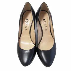 DIANA ダイアナ レザー アーモンドトゥ パンプス シューズ ダークネイビー TS18219 サイズ24.5cm レディース 【中古】