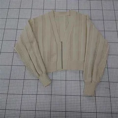 ◇ ⊇ Lumier リュミエ ベージュ系ジップアップニットカーディガン レディース Mサイズ E  【1510070000071】