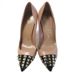 VALENTINO GARAVANI ヴァレンティノガラヴァーニ ロックスタッズ ポインテッドトゥ ハイヒールパンプス ピンク 24cm 【中古】