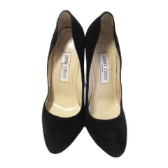 JIMMY CHOO ジミーチュウ スエード ラウンドトゥ パンプス ハイヒール ブラック サイズ24.5cm レディース 【中古】