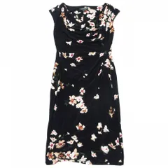  LAUREN RALPH LAUREN ローレン ラルフ ローレン フラワープリント ドレス ワンピース ノースリーブ ひざ丈 サイズM 【中古】