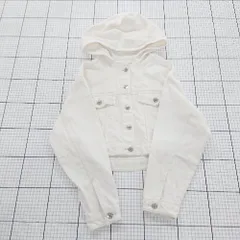◇ ⊇ 【ザラ ZARA】フード付きデニムジャケット ホワイト系 レディース Mサイズ E  【1510070016782】
