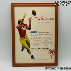 ビンテージ 広告　ポスター フレーム付　　『 テキサコ (TEXACO) 』　1940's　※当時物　オリジナル アメリカ 輸入雑貨　ヴィンテージ　アドバタイジング  ( AZ1562 )