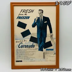 ビンテージ 広告　ポスター フレーム付　　『 コロナド (Coronado) 』 1950's　※当時物　オリジナル アメリカ 輸入雑貨　ヴィンテージ　アドバタイジング  ( AZ1737 )