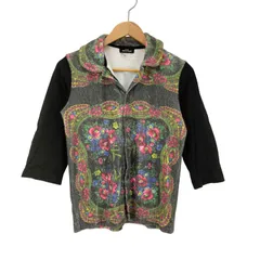 トリココムデギャルソン tricot COMME des GARCONS 丸襟 パイル地 切替花柄カーディガン レディース 表記無 