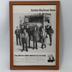 ビンテージ 広告　ポスター フレーム付　　『 アナザー・メイフラワー・ボーナス 』　 50's・60's　※当時物　オリジナル アメリカ 輸入雑貨　ヴィンテージ　アドバタイジング  ( AZ1536 )