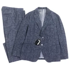 未使用品▼EMPORIO ARMANI エンポリオ アルマーニ 2019年製 ロゴ入りボタン ジャケット イージーパンツ セットアップ ネイビー 52 正規品 メンズ