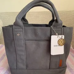 ミニトートバッグ 帆布　小さめトートバッグ　キャンバス 3仕切り ダークグレー