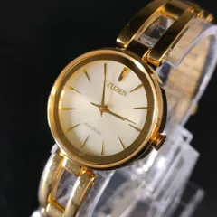 743-4　美品　CITIZEN　シチズン　E031　ゴールド　ソーラー　充電式　エコドライブ　ecodrive　レディース　lady's　女性　腕時計　watch　E031-R008251