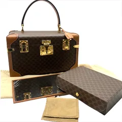 良品 CELINE セリーヌ マカダム トリオンフ ハンド バッグ コスメボックス トランクケース ブランド 鞄 カバンBAG r330