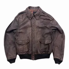 アヴィレックス A-2 レザー フライトジャケット ブラウン 細身 90s ビンテージ メンズ 40サイズ 