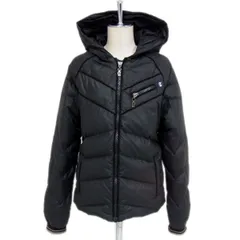 羽毛◇John Galliano ダウンパーカージャケット ブラック Gロゴメタルジップ ジョンガリアーノレディース 冬物