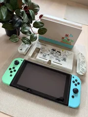 Nintendo Switch どうぶつの森コラボ 本体 (画面保護フィルム装着)＋PEANUTSシリコンカバー等装着＋モニター接続用スタンド (どうぶつの森コラボ)　※動作確認済み