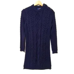 POLObyRalphLauren(ポロラルフローレン) ワンピース サイズXS レディース - ダークネイビー クルーネック/長袖/ロング/ニット